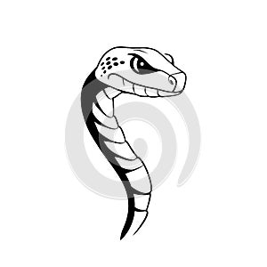 Python. Python simple black and white line art vector logo