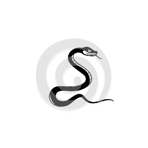 Python. Python simple black and white line art vector logo