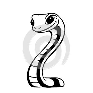 Python. Python simple black and white line art vector logo