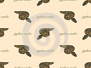 Python snake seamless pattern on orange background