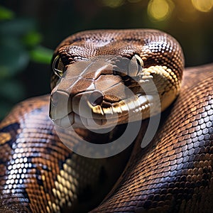 python snake close up, AI generated