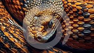 Python Snake portrait background, macro closeup of beautiful snake, wildlife,animal concept