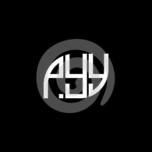 PYY letter logo design on black background.PYY creative initials letter logo concept.PYY vector letter design