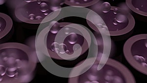 Pyzuri flying out of the pipes. Design. Small pink-tinged pipes releasing small bubbles in abstraction. photo