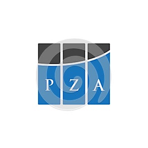 PZA letter logo design on WHITE background. PZA creative initials letter logo concept. PZA letter design