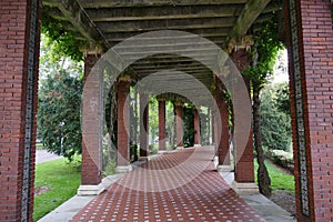 PÃÂ©rgola de ladrillo del parque de DoÃÂ±a Casilda de Bilbao photo