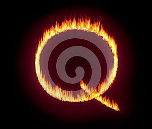 Q Anon deep state conspiracy concept formed from flames photo