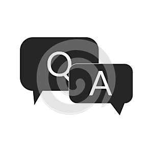 Q and A black icon Question and Answer with speech bubble symbol