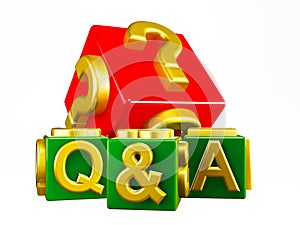 Q&A Blocks on white