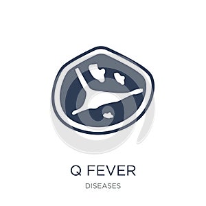 Q fever icon. Trendy flat vector Q fever icon on white background from Diseases collection