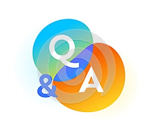 Q and A Gradient Bubbles, Question and Answer Web Icon. Uppercase Letters, Communication, Chat Symbols for Infographic
