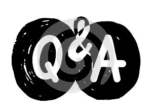 Q and A Grunge Symbols, Question and Answer Concept. FAQ, Communication Chat Signs for Infographic, Media Content