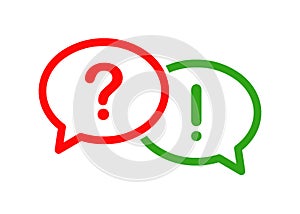 Question and answer bubble icon photo