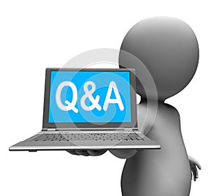 Q&a Laptop Character Shows Questions And Answers