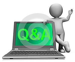 Q&a Laptop Shows Question And Answer Online