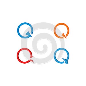 Q letter logo template vector