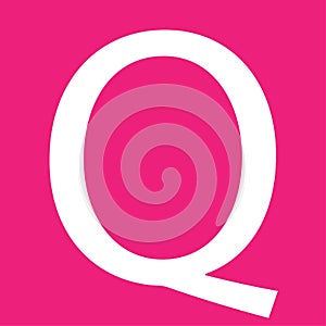 q letter on pink background