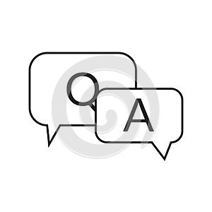 Q and A outline icon Question and Answer with speech bubble symbol