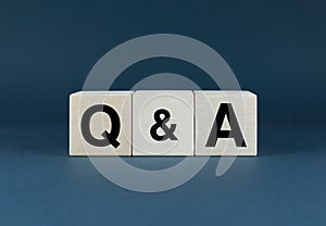 Q&A Question answer. The cubes form the word Q&A Question answer. Business The concept of Q&A Question answer