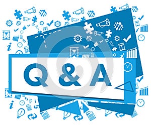 Q And A - Questions And Answers Blue Business Symbols Circles Triangle Text