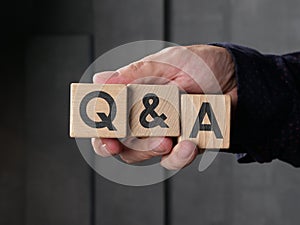 Q and A or questions and answers concept is shown using the text