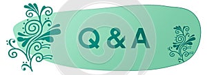 Q And A - Questions And Answers Floral Design Element Turquoise Background Text