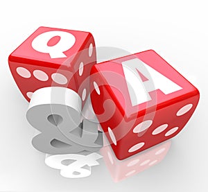 Q and A Questions Answers Letters on Red Dice