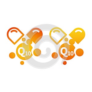 Q10 capsules pill vector icon