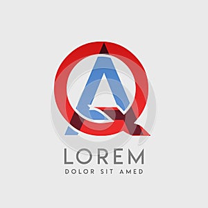 QA logo letters with blue and red gradation