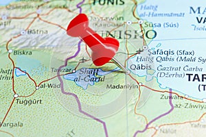 Qabis, Tunis pin on map