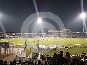 Qaddafi stadium Lahore at night