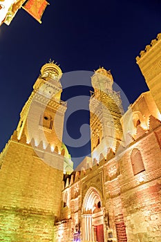 Qalawun complex,El Moez street at night.