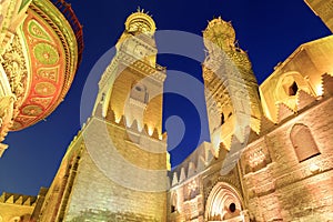 Qalawun complex,El Moez street at night. photo