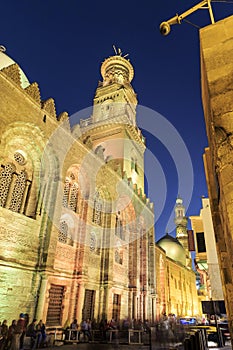 Qalawun complex,El Moez street at night. photo