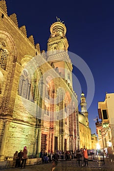 Qalawun complex,El Moez street at night. photo