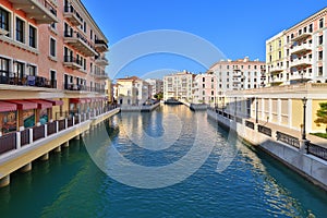 Qanat Quartier on Pearl Island in Doha, Qatar