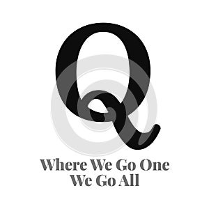 Qanon conspiracy theory letter Q symbol and motto - PNG photo