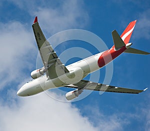 Qantas Airbus A330 in flight