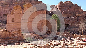 Qasr Al-Bint, the most important temple of the ancient city of Petra, Jordan.