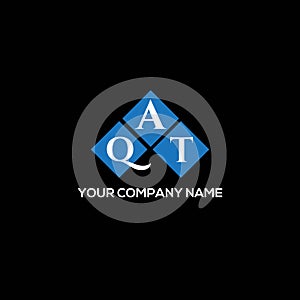 QAT letter logo design on BLACK background. QAT creative initials letter logo concept. QAT letter design
