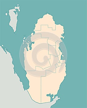 Qatar administrative divisions map illustration  no text