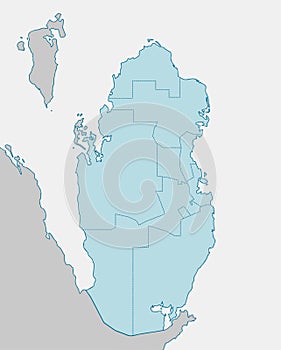 Qatar administrative divisions map illustration  no text