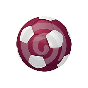 Qatar burgundy football or soccer ball Sport equipment icon