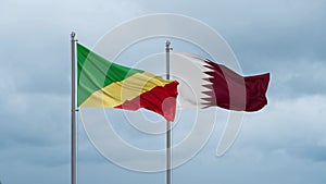 Qatar and Congo-Brazzaville flag