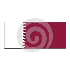 Qatar country purple flag vector map on isolated white background and pin for travel, middle east, and geography concepts.