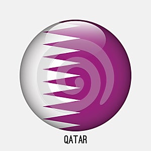 Qatar flag in circle shape.