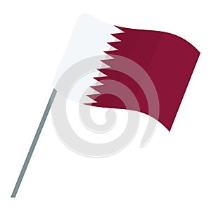 Qatar flag icon cartoon vector. Arabic festival country