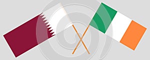 Qatar and Ireland. The Qatari and Irish flags. Official colors. Correct proportion. Vector