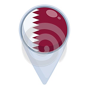 Qatar location icon cartoon vector. Flag tradition
