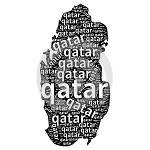 Qatar map with name. isolated white background